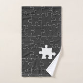 Pièce Jigsaw Puzzle manquante noir (Serviette à main)