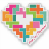 Piece, Love & Polyominoes Vinyl Sticker (Voorkant)