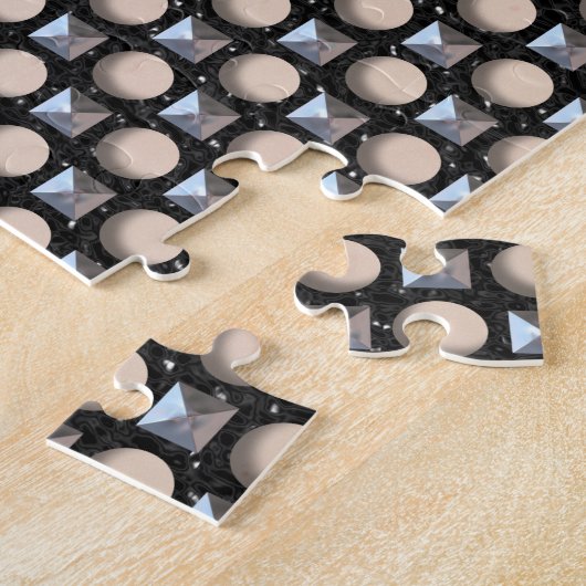 Pièce métallique sur cuir avec trous Puzzle (Côté)