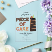 Piece of Cake Invite 1st First Birthday Cute Acryl Uitnodigingen (Insitu (Huwelijk))