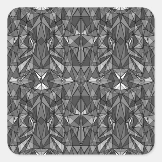 PiecedLayered 2x2 BandW Vierkante Sticker (Voorkant)