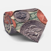 Pièces de monnaie et cravate de devise (Roulé)