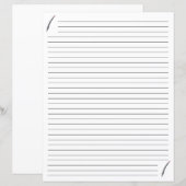 Pièces de papier à lettres doublées en noir et rou (Devant / Derrière)