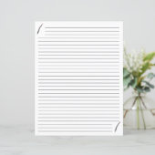 Pièces de papier à lettres doublées en noir et rou (Debout devant)