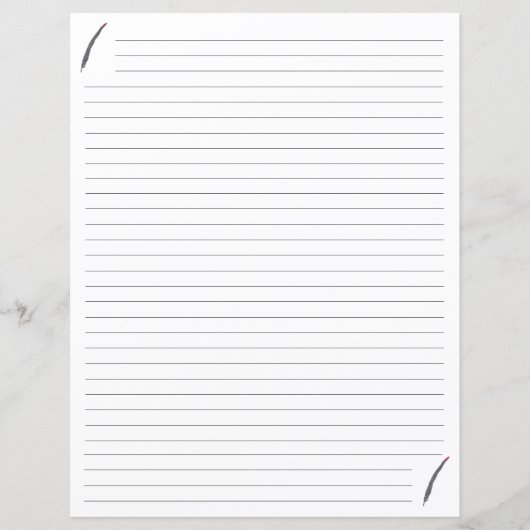 Pièces de papier à lettres doublées en noir et rou (Devant)