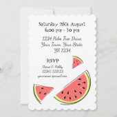 Pièces de pastèque Invitation au barbecue d'été ve (Dos)