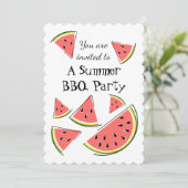 Pièces de pastèque Invitation au barbecue d'été ve (Debout devant)