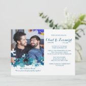 Pièces de puzzle Blue Photo Faire-part de mariage (Debout devant)