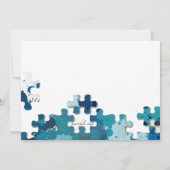 Pièces de puzzle Blue Photo Faire-part de mariage (Dos)