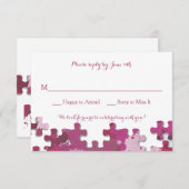 Pièces de puzzle Carte de réponse rose (Devant / Derrière)