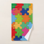 Pièces de puzzle colorées pour l'autisme Personnal (Serviette à main)
