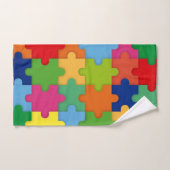 Pièces de puzzle colorées pour l'autisme Personnal (Serviette à main)