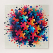 Pièces de puzzle en peinture éclaboussée (Horizontal)