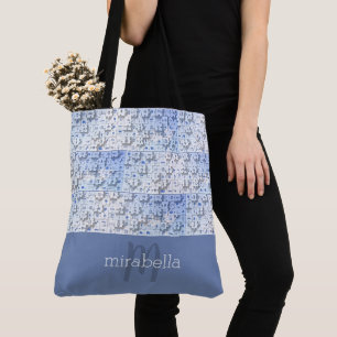 Pièces de puzzle mignonnes Sac fourre-tout monogra