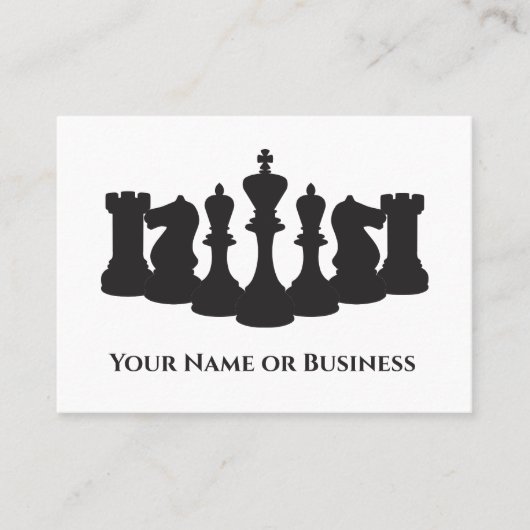 Pièces d'échecs blanc et noir Carte de visite clas (Devant)