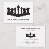 Pièces d'échecs blanc et noir Carte de visite clas (Devant / Derrière)