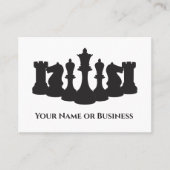 Pièces d'échecs blanc et noir Carte de visite clas (Devant)