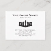 Pièces d'échecs blanc et noir Carte de visite clas (Dos)