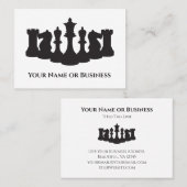 Pièces d'échecs blanc et noir Carte de visite clas (Devant / Derrière)