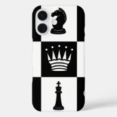 Pièces d'échecs classiques iPhone 16 Coque (Verso)