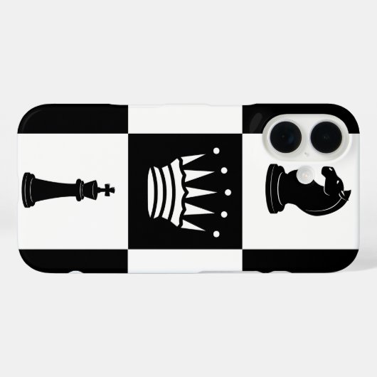 Pièces d'échecs classiques iPhone 16 Coque (Verso (horizontal))