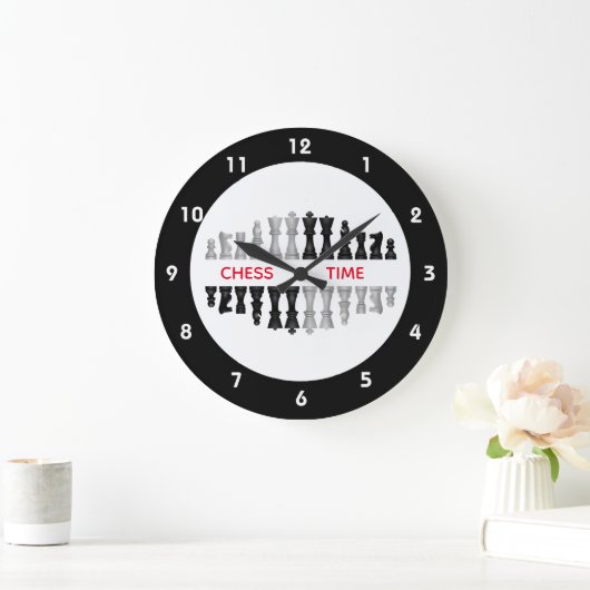 Pièces d'échecs Conception mural Horloge (Maison)