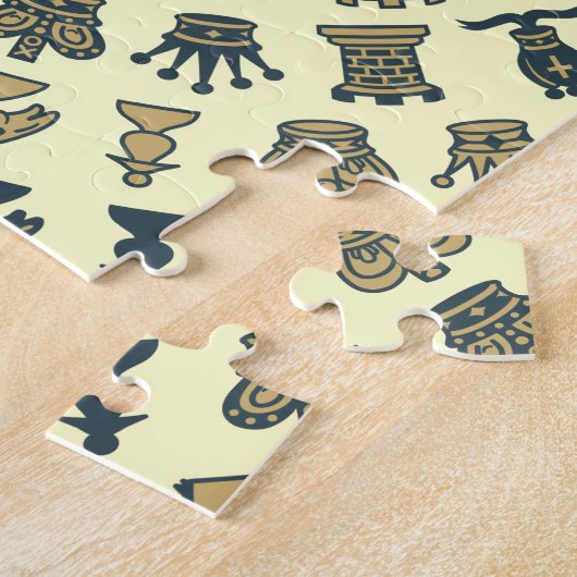 Pièces d'échecs dans le puzzle de cercles (Côté)