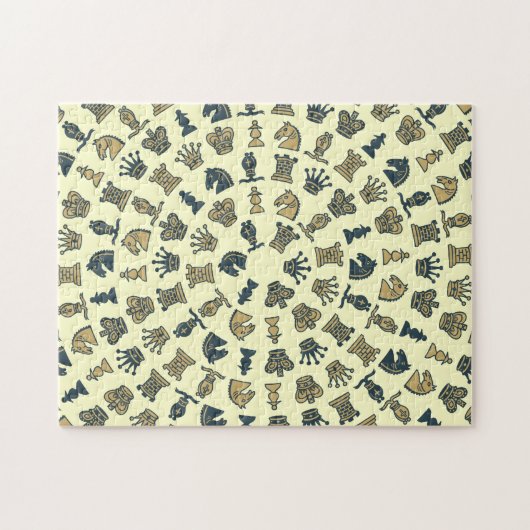 Pièces d'échecs dans le puzzle de cercles (Horizontal)