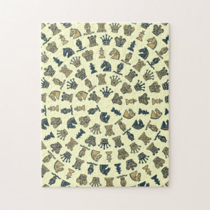 Pièces d'échecs dans le puzzle de cercles