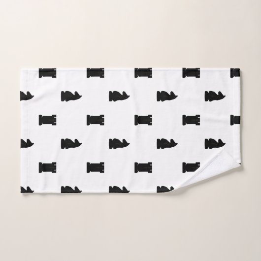 Pièces d'échecs noir Chevalier et Roche (Serviette à main)