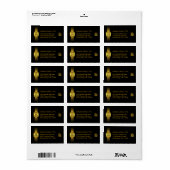 Pièces noires et or CPA Comptable Étiquettes de ad (Feuille entière)