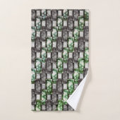 Pièces rectangulaires sculptées et colorées, vert  (Serviette à main)