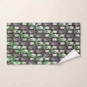 Pièces rectangulaires sculptées et colorées, vert  (Serviette à main)