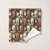 Pièces rectangulaires sculptées tachetées, brun do (Gant de toilette)