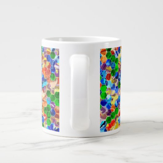 Piecewise Horizontale Hexagons Swirl 20oz Mok (Achterkant)