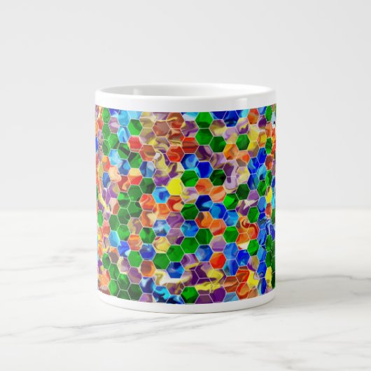 Piecewise Horizontale Hexagons Swirl 20oz Mok (Voorkant)