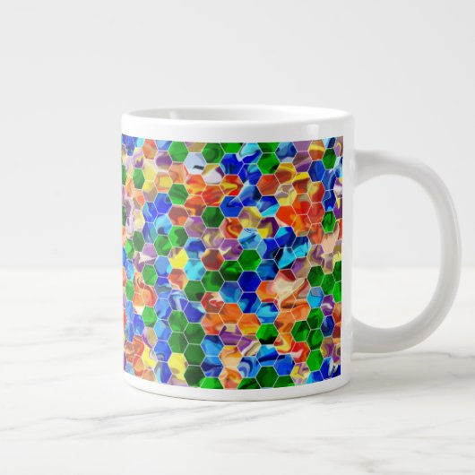 Piecewise Horizontale Hexagons Swirl 20oz Mok (Rechts)