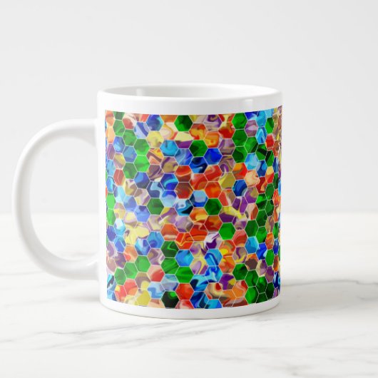 Piecewise Horizontale Hexagons Swirl 20oz Mok (Links)