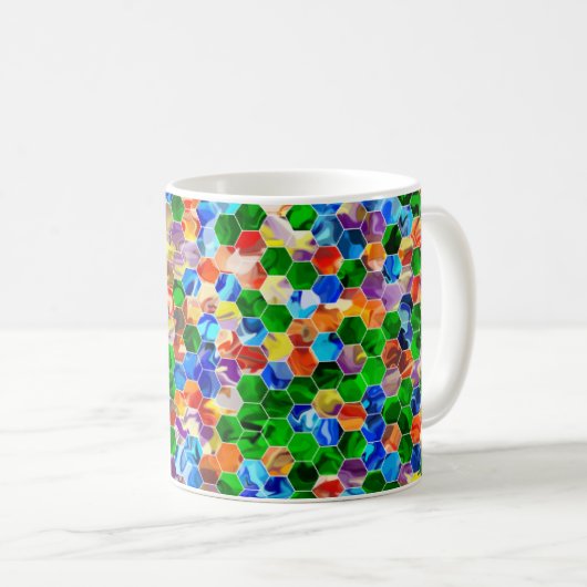 Piecewise Horizontale Zeshoeken Swirl 11oz Mok (Voorkant rechts)