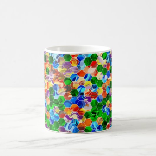 Piecewise Horizontale Zeshoeken Swirl 11oz Mok (Center)