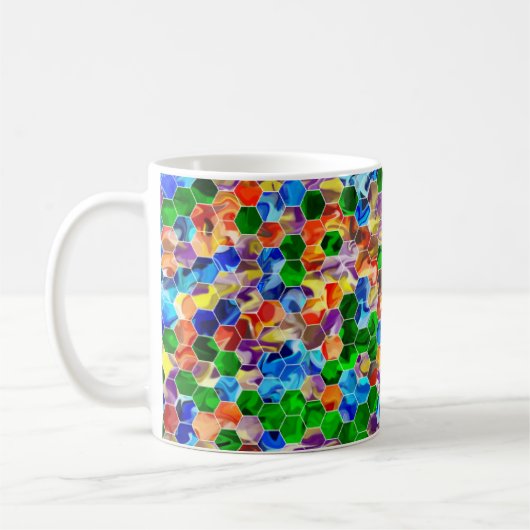 Piecewise Horizontale Zeshoeken Swirl 11oz Mok (Links)