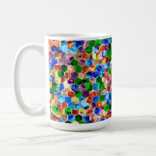 Piecewise Vertical Hexagons Dot 15oz Mok (Links)