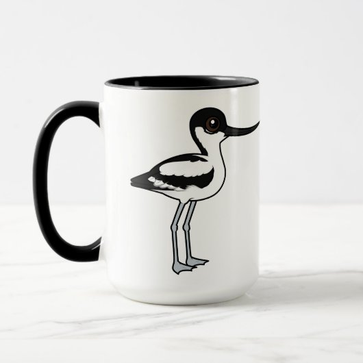 Pied Avocet Schattigee vogelbare Cartoon Bird Mok (Links)