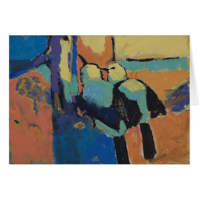 Pied babblers - Art card (Voorkant Horizontaal)