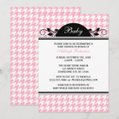 Pied de fond rose et blanc Invitations de douche p (Devant / Derrière)