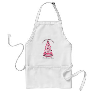 Pied-de-poule et tablier rose d'arbre de Noël