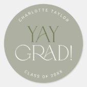 Pied moderne | Sticker Green Yay Grad Graduation (Devant)