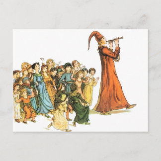 Pied Piper Illustratie door Kate Greenaway Briefkaart
