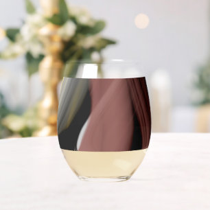 Pied Verre à vin sans pierre Abstrait noir blanc en pou