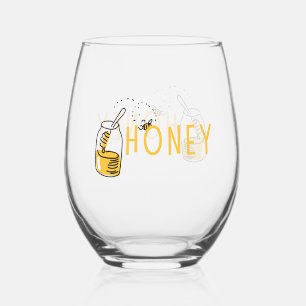 Pied Verre à vin sans tige en miel